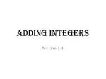 Adding Integers - slide 1