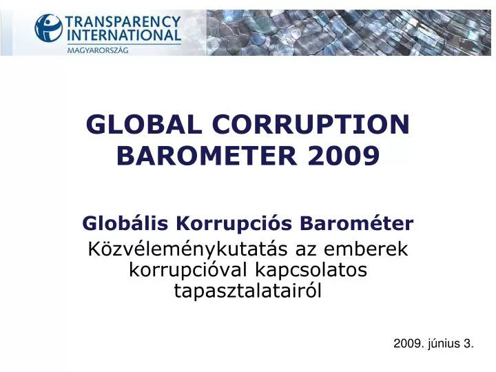 global corruption barometer 2009