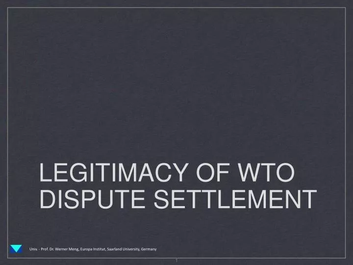 legitimacy of wto dispute settlement