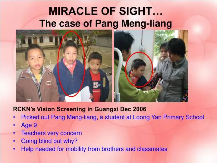 miracle of sight the case of pang meng liang
