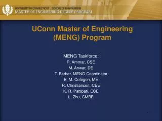 UConn Master of Engineering (MENG) Program