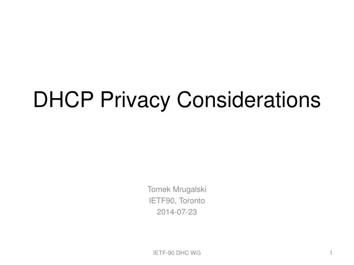 dhcp privacy considerations