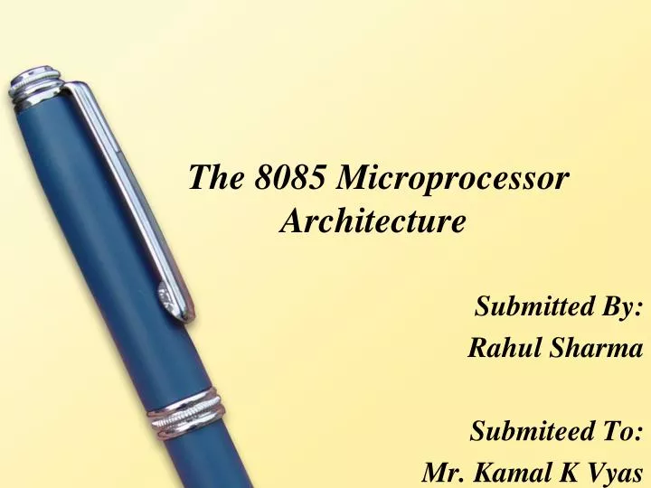 the 8085 microprocessor architecture