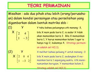 PPT - TEORI PERMAINAN PowerPoint Presentation, Free Download - ID:4339306