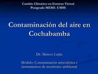 contaminaci n del aire en cochabamba