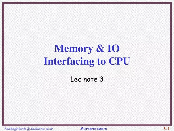 memory io interfacing to cpu