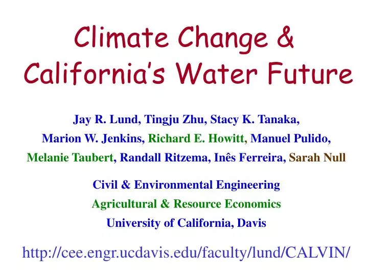 climate change california s water future