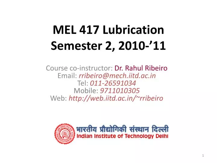 mel 417 lubrication semester 2 2010 11