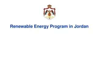 Renewable Energy Program in Jordan