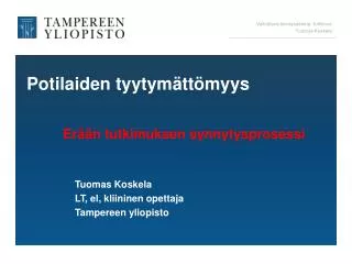 potilaiden tyytym tt myys