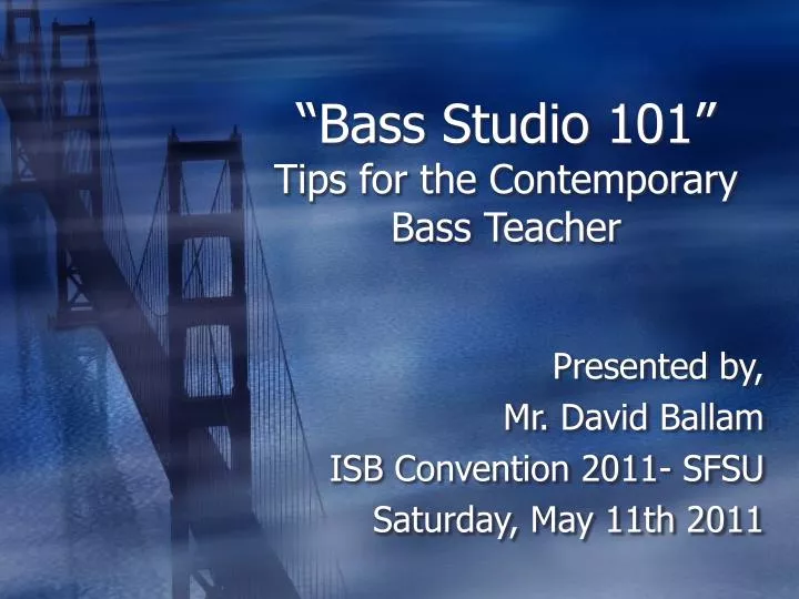 bass studio 101 tips for the contemporary bass teacher