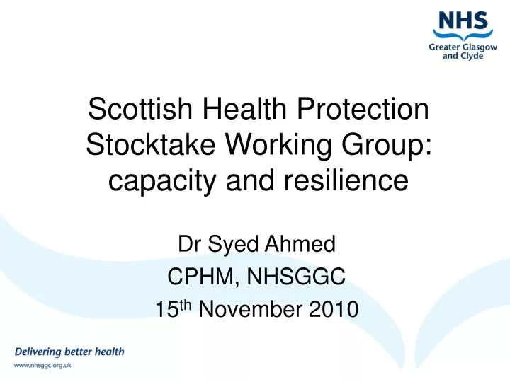 scottish health protection stocktake working group capacity and resilience
