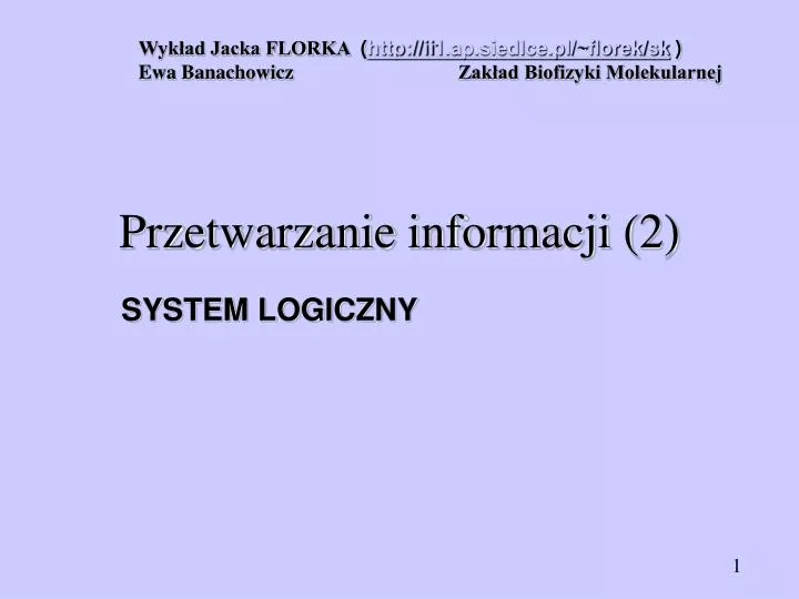 przetwarzanie informacji 2