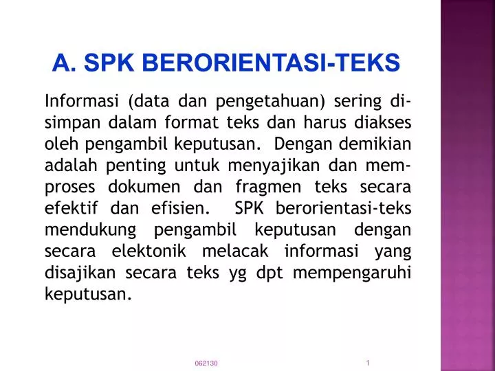 a spk berorientasi teks