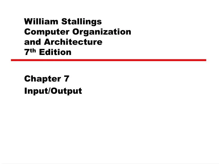 william stallings computer organization and architecture 7 th edition