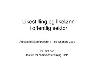 likestilling og likel nn i offentlig sektor