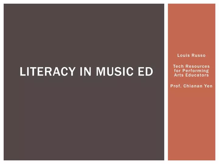 literacy in music ed