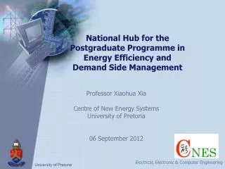 National Hub for the Postgraduate Programme in Energy Efficiency and Demand Side Management