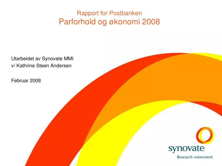 rapport for postbanken parforhold og konomi 2008