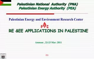 RE &amp;EE Applications in Palestine Amman , 22-23 Mar. 2011