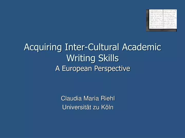 acquiring inter cultural academic writing skills