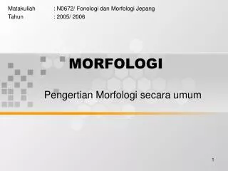 morfologi