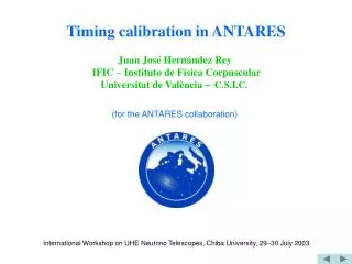 Timing calibration in ANTARES