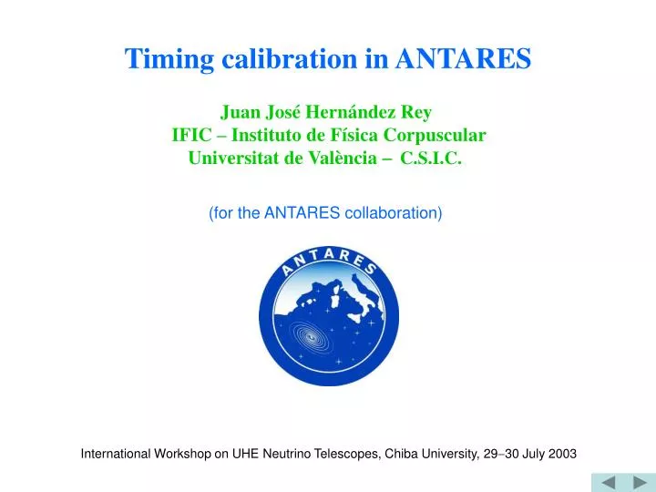 timing calibration in antares