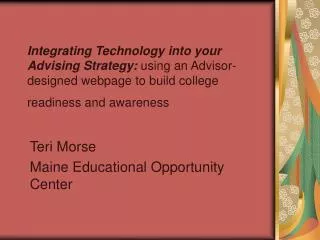 Teri Morse Maine Educational Opportunity Center