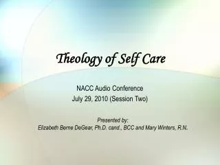 Theology of Self Care