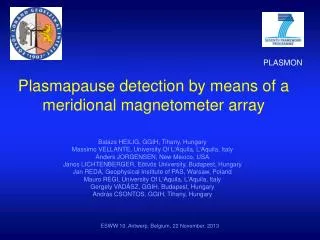 Plasmapause detection by means of a meridional magnetometer array