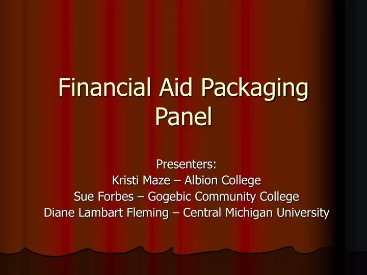 financial aid packaging panel