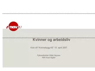 kvinner og arbeidsliv