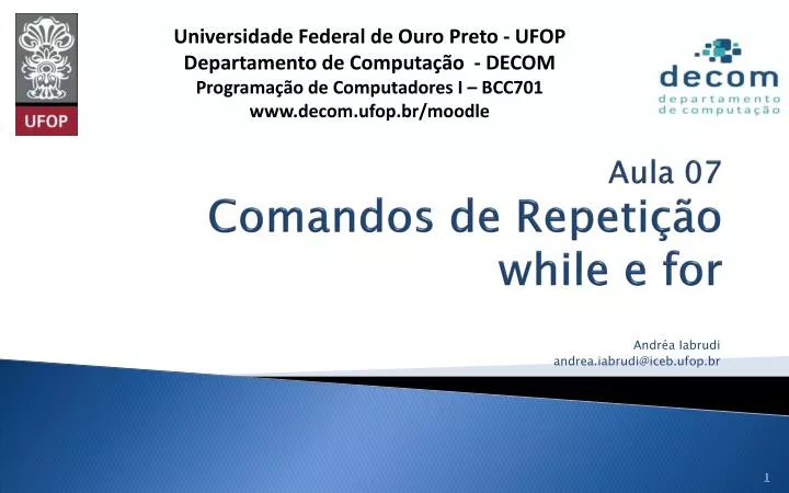 aula 07 comandos de repeti o while e for