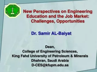 New Perspectives on Engineering Education and the Job Market: Challenges, Opportunities