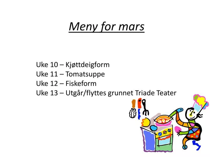 meny for mars
