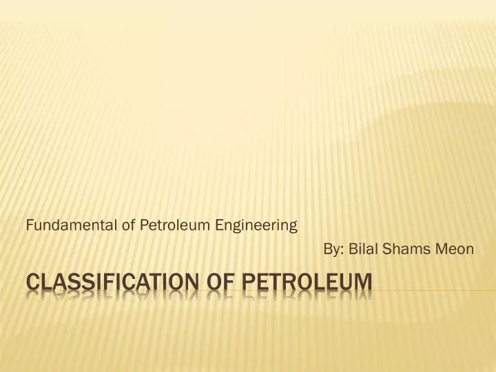 fundamental of petroleum engineering by bilal shams meon