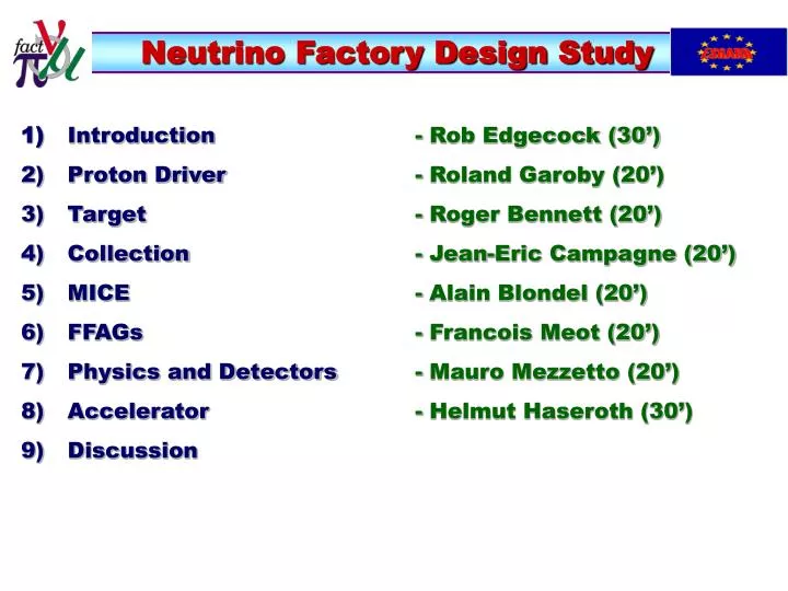 neutrino factory design study