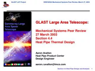 GLAST Large Area Telescope: Mechanical Systems Peer Review 27 March 2003 Section 4.4