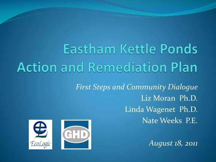 eastham kettle ponds action and r emediation plan