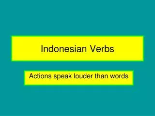 Indonesian Verbs