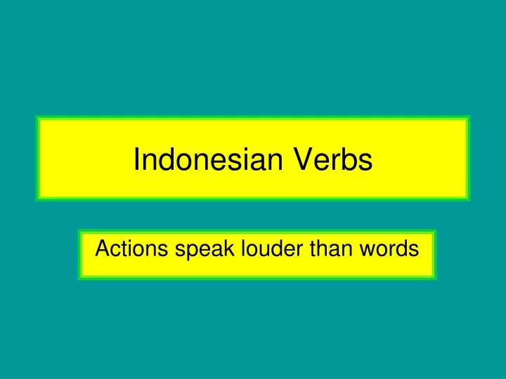 indonesian verbs