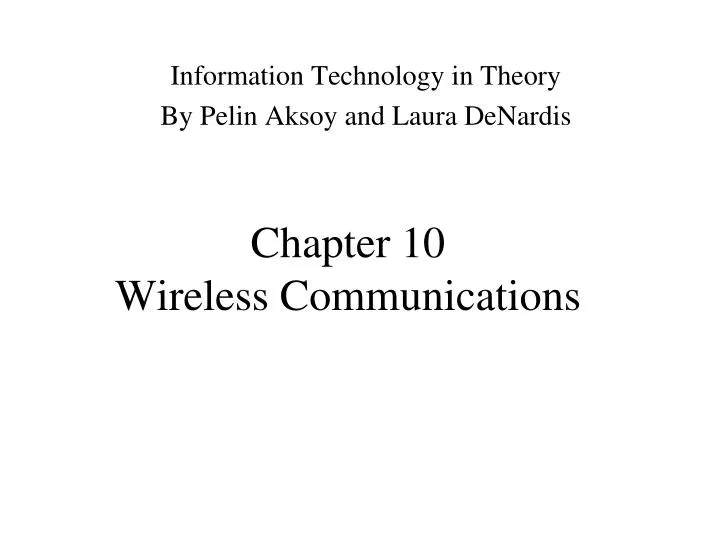 chapter 10 wireless communications
