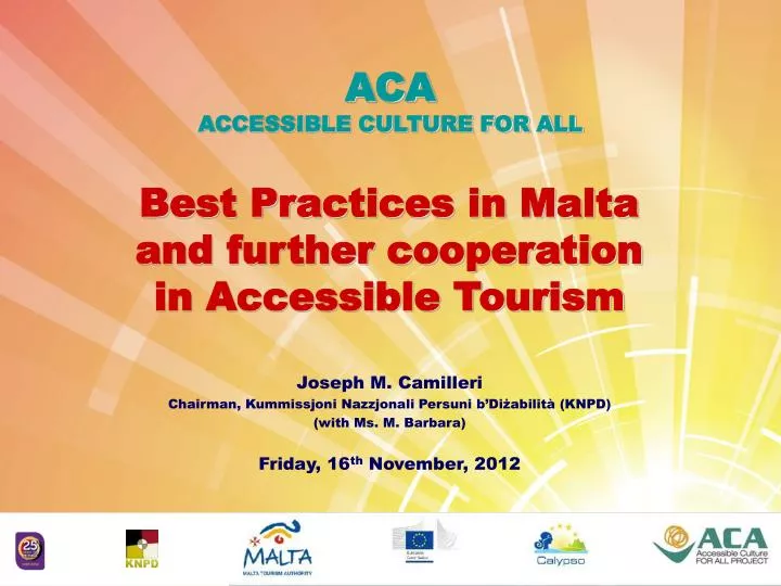 best practices in malta and further cooperation in accessible tourism