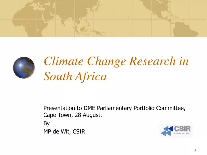 climate change research in south africa