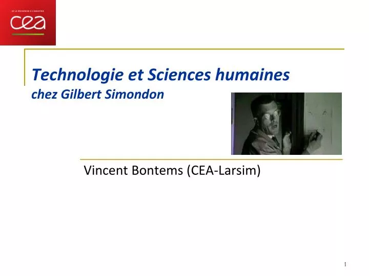 technologie et sciences humaines chez gilbert simondon