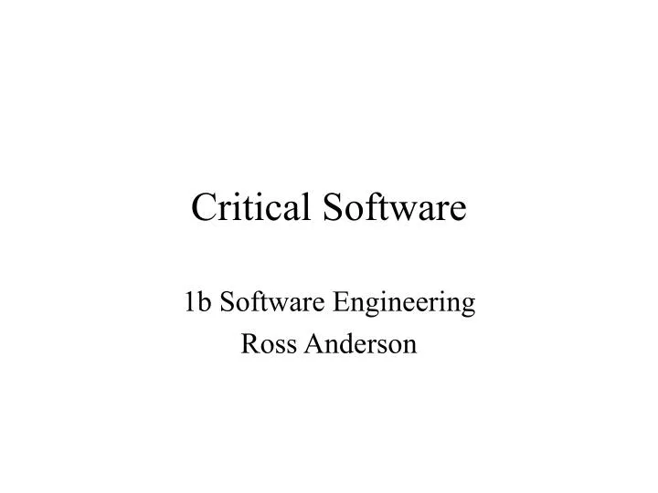 critical software