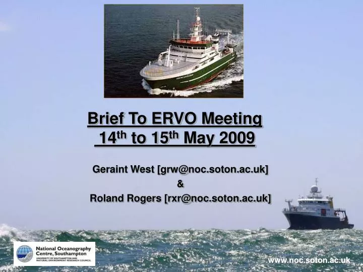 brief to ervo meeting 14 th to 15 th may 2009