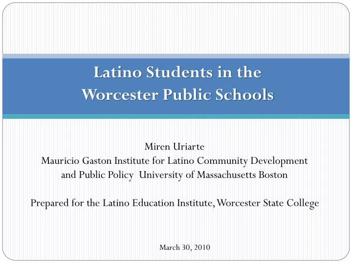 latino students in the worcester public schools