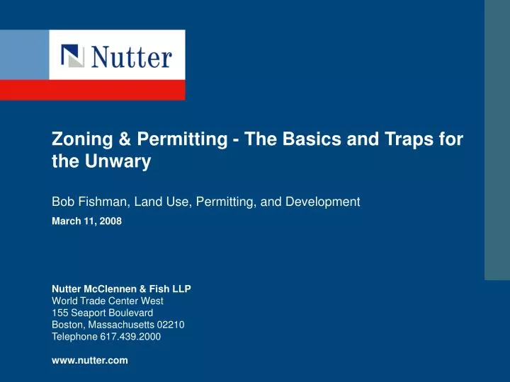 zoning permitting the basics and traps for the unwary